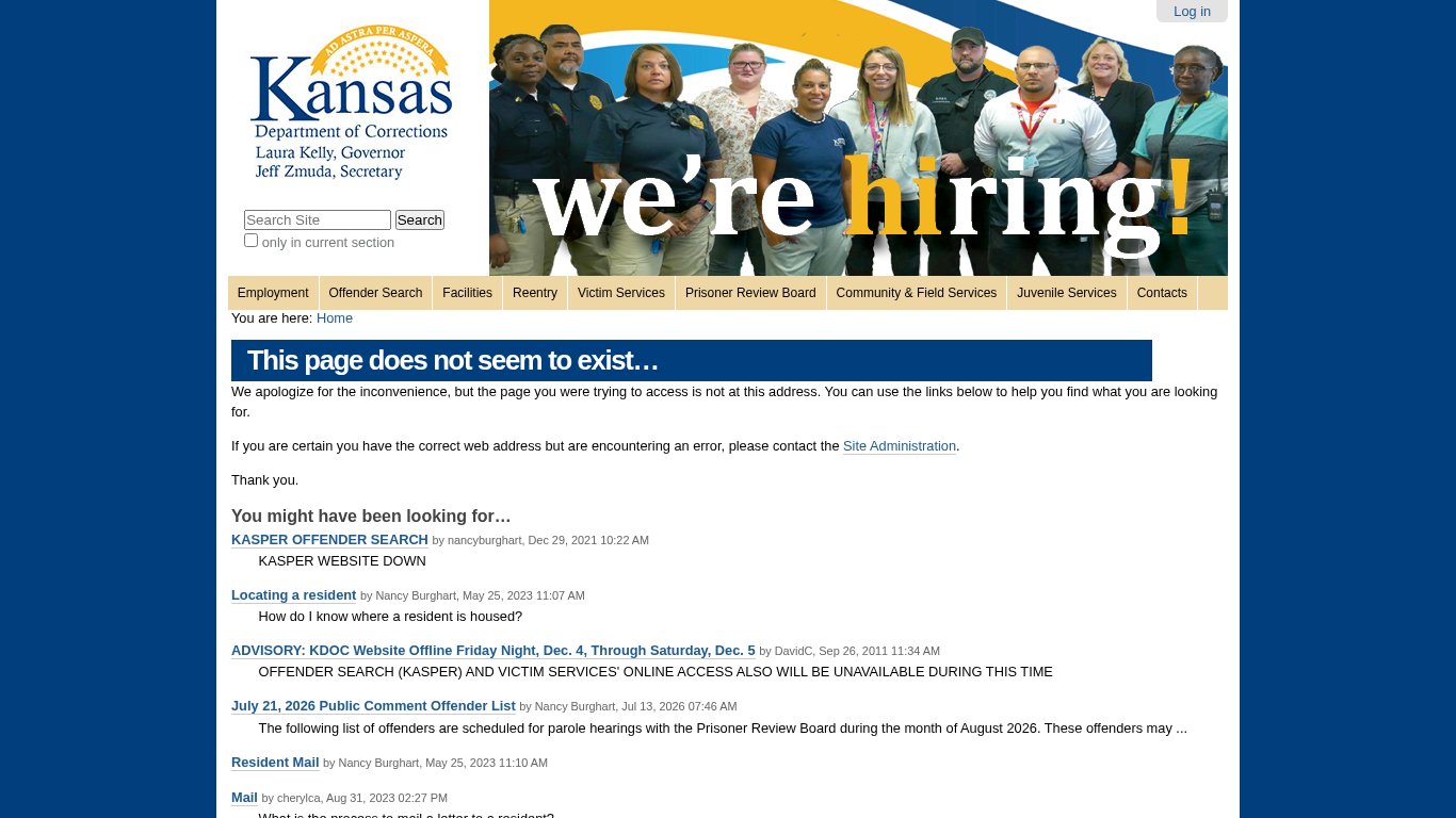 Kansas Department of Corrections Offender Search