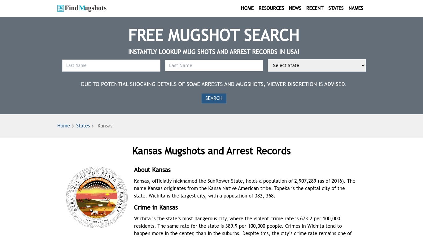 Find Kansas Mugshots - Find Mugshots