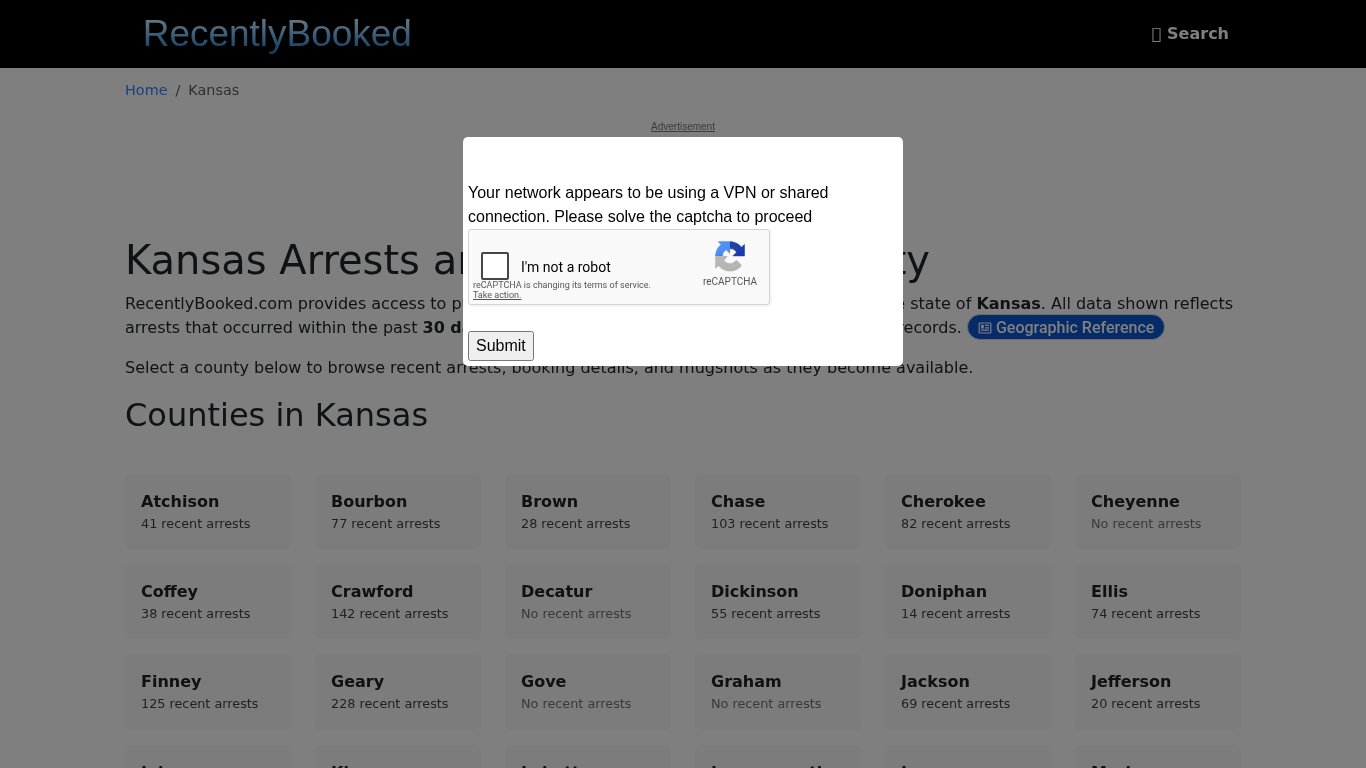 Recent bookings, Arrests, Mugshots in Kansas - Recently Booked